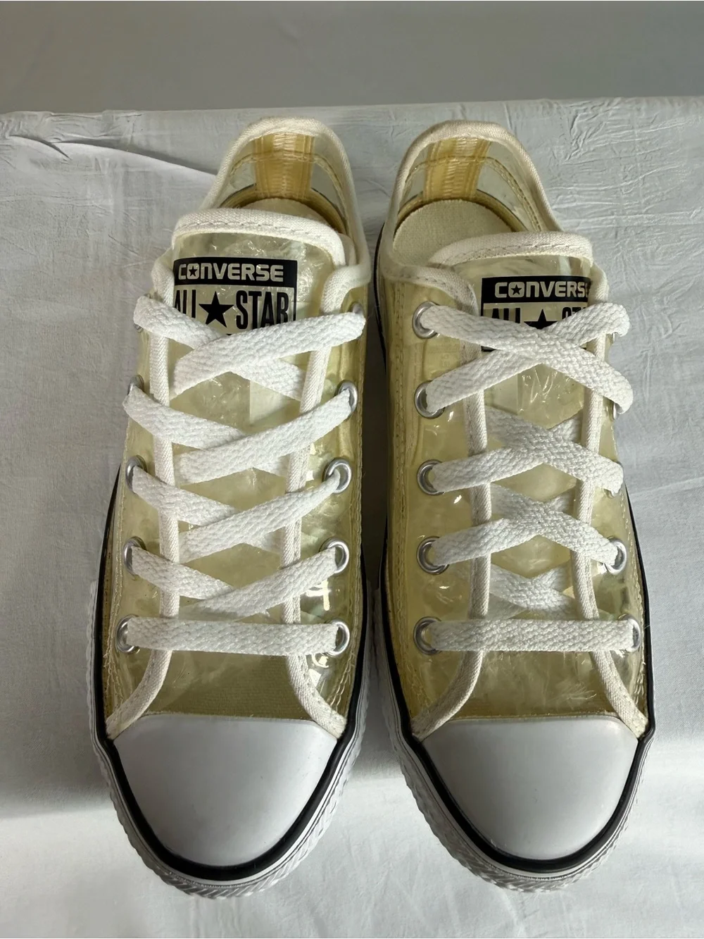 Converse Chuck Taylor All Star Clear See Through Vinyl Sneakers Shoes Size 1